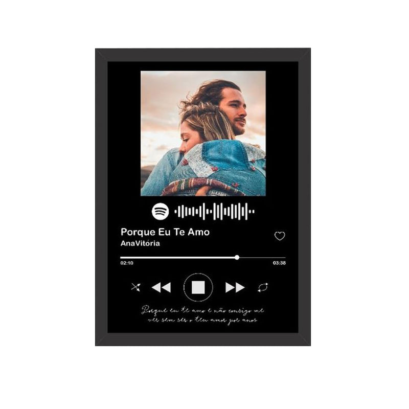 KNICKS AND KNACKS Personalized Music Frame in Black | Scannable Spotify Song Link QR Code With Your Photo and Message | Size 9.5 x 13.5 IN (Set of 1) | Gifting Purpose