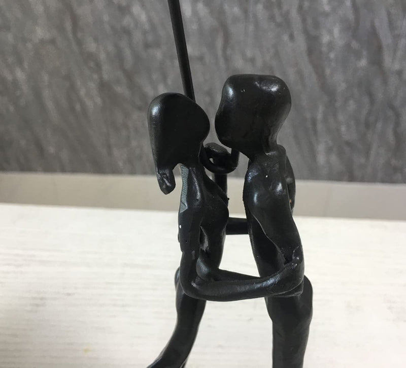 Artgenius Cast Bronze Romantic Couple Sculpture, Lovers Figurine and Statue Metal Love Art Decor (style4)