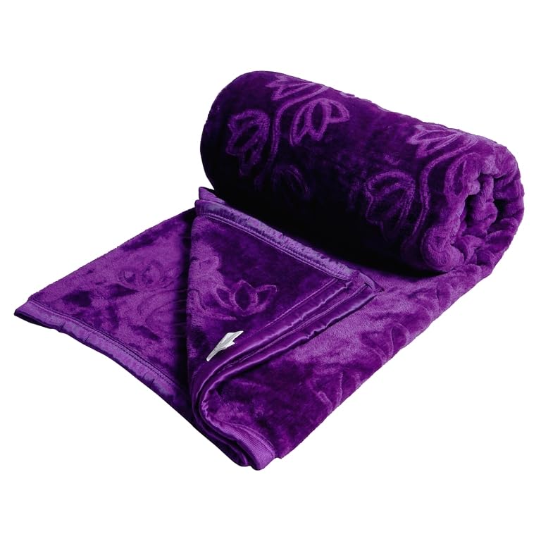 MAGICAL Super Soft and Warm Light Weight Double Bed Mink Blankets for Mild-Winter (Purple) 220cmx200cm.