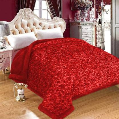 HOMERICA PREMIUM MICROFIBER FILLED QUILT RAZAI for WINTERS (CHERRY RED, SINGLE BED)