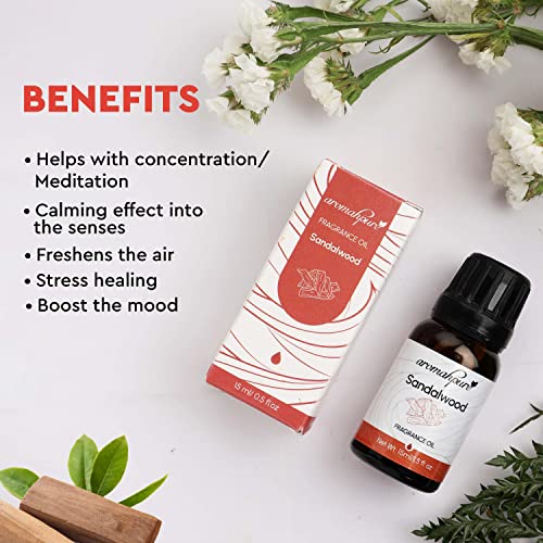 Aromahpure Fragrance Oil |30 ml|Pack of 2|Sandalwood,Lemongrass Aroma Oil for Home Fragrance|Best for Aromatherapy|Helps in concentration & meditation|Used in Diffusers, Candles, Air Fresheners, Soaps.