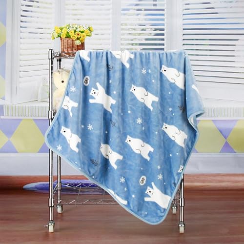 Throw Blankets Chairs Couch Bedding Accessories for Bedroom Apartment Travel Blue