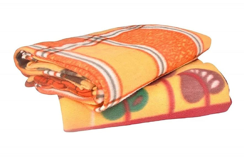 Fleece Printed 250 TC Polyester Single Bed Blanket (Multicolour) by Quality Product Hub