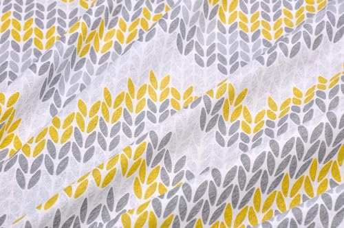 Proudly Made in India .100% Pure Cotton Double Bedsheet Amazing Desingn Cotton Bedding with 2 Pillow Covers (Yellow Grey)