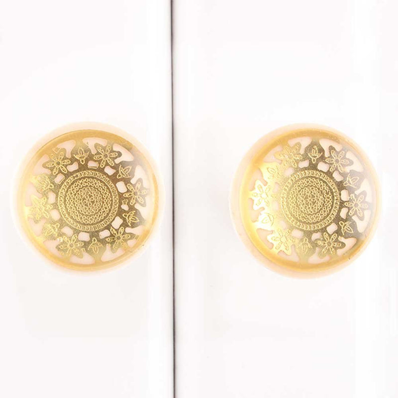 Indian-Shelf 4 Piece Cream Knobs -Resin Knobs for Drawers - Tiny Flower Cabinet Pull Handle - 3.81 cm Handle Pulls
