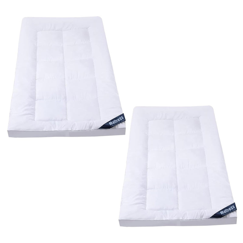 Kuber IndustriesMattress Topper/Padding|Mattress for Comfortable Sleep 3 x 6.5 Feet|Pack of 2|WHITE