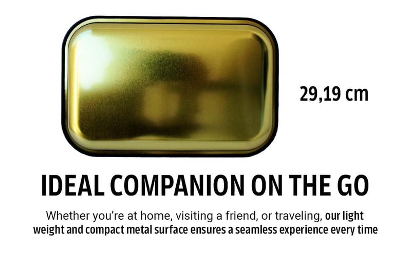 Toker Premium Metal Rolling Tray, 28 x 18.5 x 2.2 cm, Medium Size