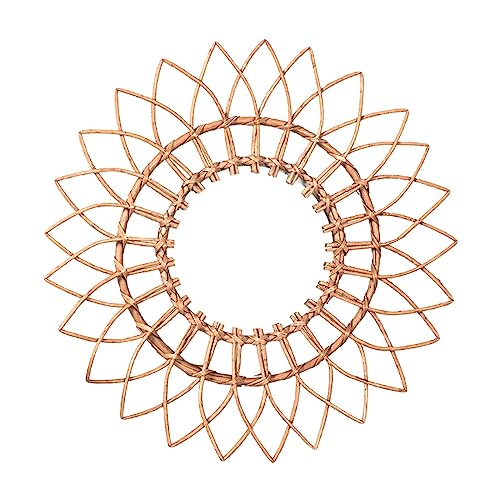 SAZ DEKOR Rattan Mirror Rustic Pastoral Wall Mirror for Dressing Photo Props Apartment