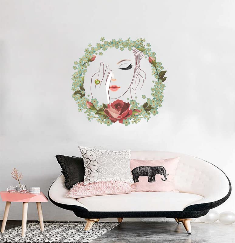 Decoreative Flower and Girl Wall Sticker