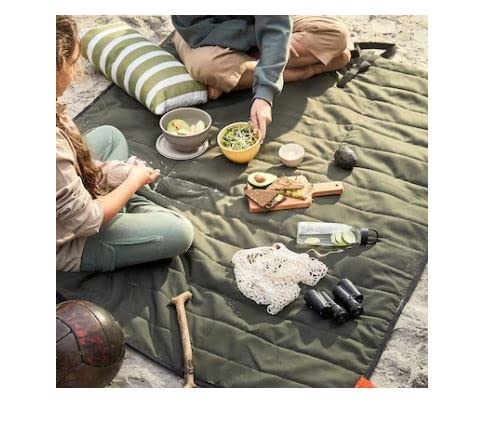 QANISK ledieu® FJALLMOTT Picnic Blanket, deep Green/Black, 130x170 cm (51 1/8x66 7/8 ")