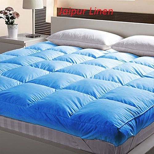 Jaipur Linen 3000 GSM Single Bed Finest Imported Super Microfiber Mattress Padding/Topper- 36 Inch X 72 Inch -Sky Blue