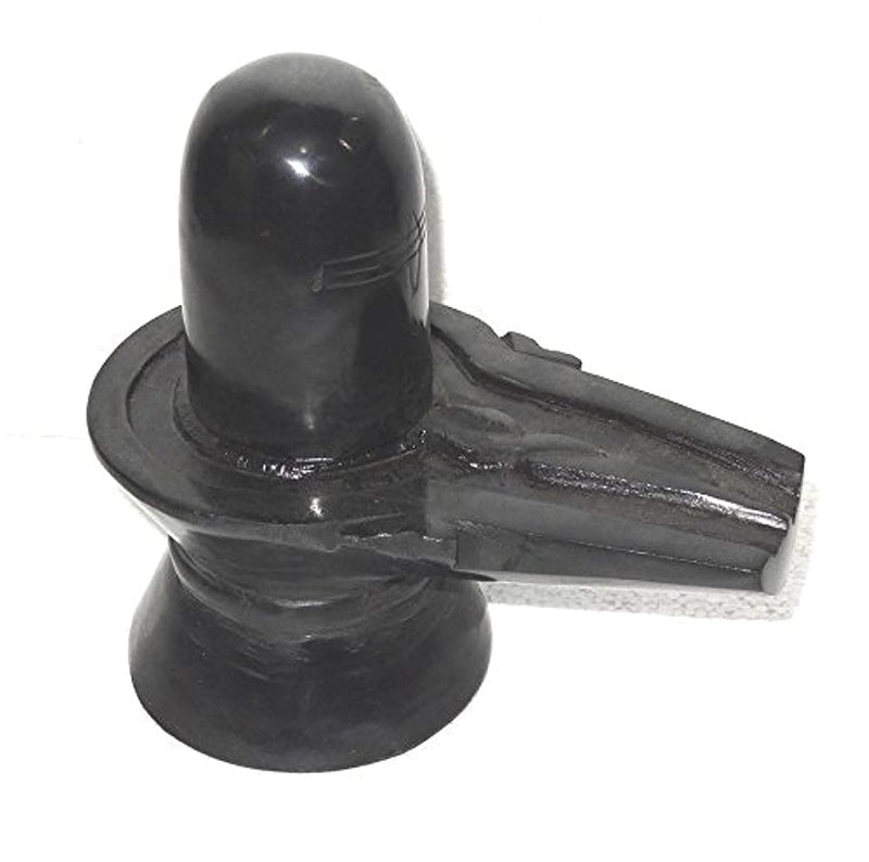 craftslook 4" Shiva Lingam Shivling Statue Black Marble Handmade Hindus Worship Idols Art