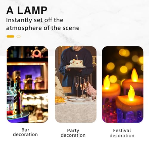 SAZ DEKOR LED Christmas Candle LED Flameless Candle Light for Xmas Halloween Christmas Gold