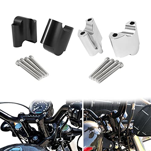 UJEAVETTE 2Pcs Handlebar Riser Clamp for XL 1200x Forty-Eight 2010-17 Black