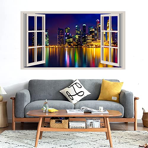 GADGETS WRAP Printed Wall Decal Sticker Fake Window Style Decal (90cm x 50cm) - Marina Bay Singapore 2