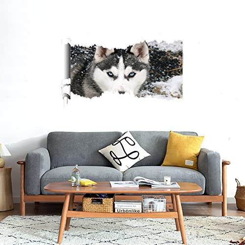 GADGETS WRAP Printed Wall Decal Sticker Scratched Paper Style Wall Decal (90cm x 50cm) - Wolf Eyes