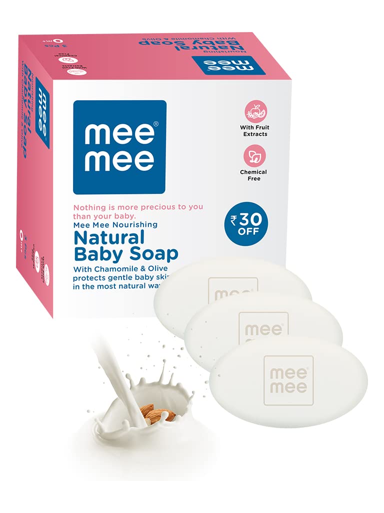 Mee Mee Nourishing Baby Soap with Almond & Milk Extracts 75g (Pack of 3)