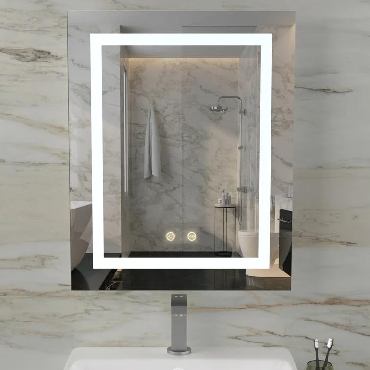 VENETIAN IMAGE LED Front-Lighted Bathroom/Vanity Mirror (45x60cm) with Fogless Technology and CRI 80+ (45x60 CM)