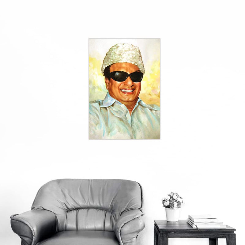 M.G.R Wall Sticker - M.G.Ramachandhan Wall Sticker - MGR Wall Sticker - Former Chief Minister - 300GSM - Glossy - Strong Adhesive - starxdecals