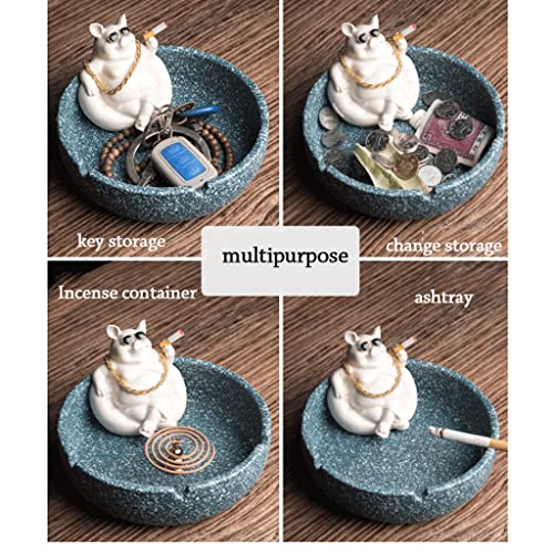 ROHNES Ceramic Ashtrays 15.5x8 cm/6.1x3.1 in Slot to Hold Cigar Creative pet shap Ash Tray Desktop for Home Office Decoration