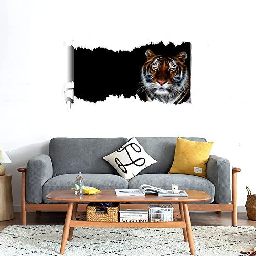 GADGETS WRAP Printed Wall Decal Sticker Scratched Paper Style Wall Decal (90cm x 50cm) - Tiger Neon Black