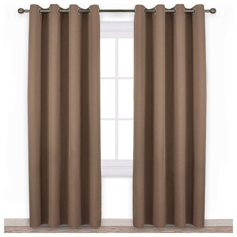 KOSOVO Silk Blackout Curtain Pack of 1 Piece Only with 3 Layers Weaving Technology Thermal Insulated Draperies Energy Saving (Width - 4ft x 4ft -Length) Mocha