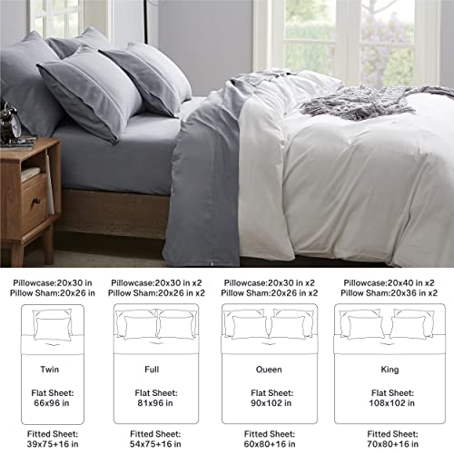 Bedsure Satin Sheets - Grey Satin Sheets Full for Hair and Skin, Gifts for Women