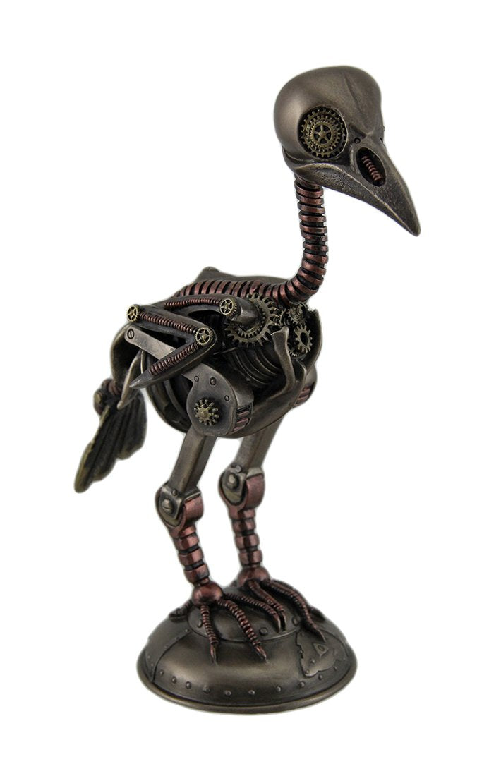 Veronese Steampunk Crow Skeleton Antique Bronze Finish Statue