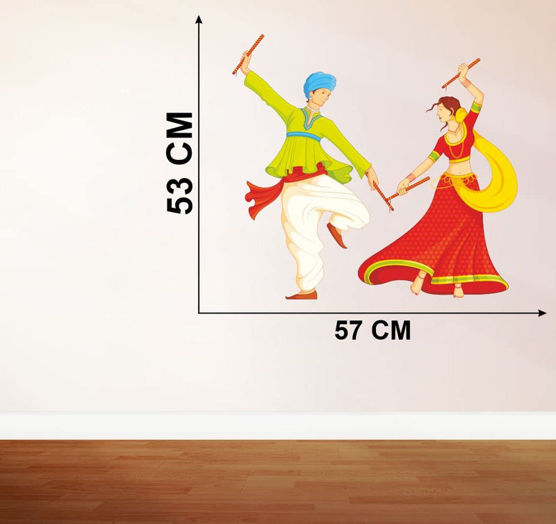 Delight Art Garba (Navratri dandiya) Design Wall Sticker Size - (57 * 53) cm Model id - (DAMC00634L)