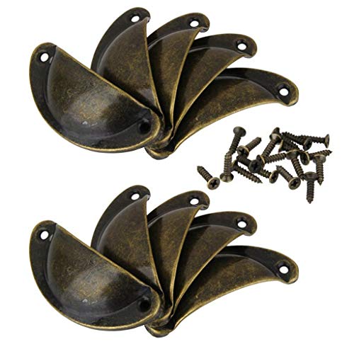 EN-VOLANT 20Pcs Bronze Cabinet Cup Handles Door Knob Wardrobe Drawer Dresser Pulls Cup