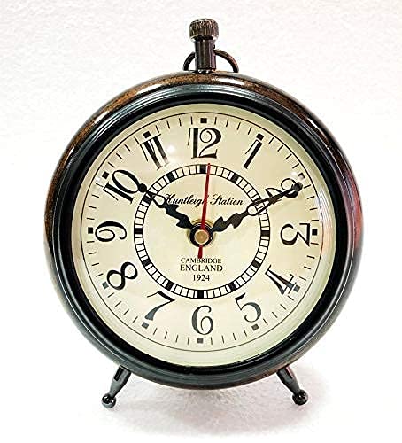 Exclusive Collection 5 Inches Table Desk Antique Wooden Clock | Wall Clock for Home Study Living Room and Office | Living Room | Bedroom