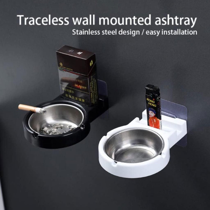 YKXIMS Wall Mount Cigarettes Smoke Ashtray Portable Ash Cylinder Holder Nail Free Removable Stainless Steel Ashtray Smoking Accessories for Bathroom Toilet Hallway Kitchen Office Home