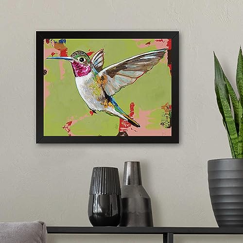 GADGETS WRAP Printed Photo Frame Matte Painting for Home Office Studio Living Room Decoration (11x9inch Black Framed) - Hummingbird 2021 011 Print