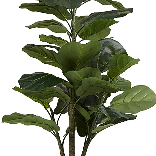 ARICKDECOR Artificial Fiddle Leaf Artificial Plants for Home Decor with Pot Green, 1 Piece 4 Feet