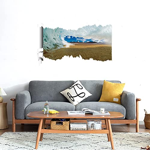 GADGETS WRAP Printed Wall Decal Sticker Scratched Paper Style Wall Decal (90cm x 50cm) - Water Tides (2)