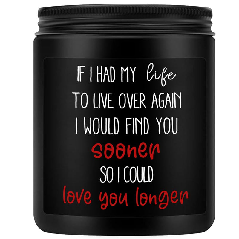 Valentines Day Gifts for Boyfriend from Girlfriend Love Candle Funny Gifts for Husband from Wife - 7 Oz Lavender Scented Soy Canle - Romantic Birthday Anniversary Presents for Him Men