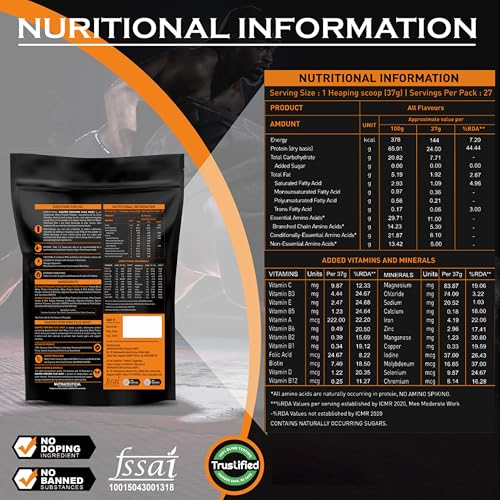 NAKPRO Perform Plus+ Whey Protein Concentrate with Digestive Enzymes | 24g Protein, 5.7g BCAA | Easy Mixing, Easy Digesting (1 Kg, Vanilla)