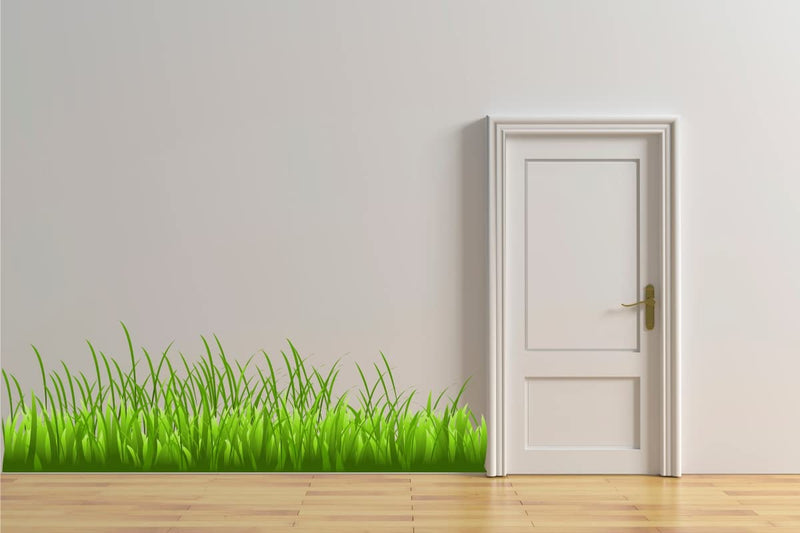 Divine Studio Wall Sticker Green Grass Door,Window, Design Decal Standar(Cover Area:-91x31cm)