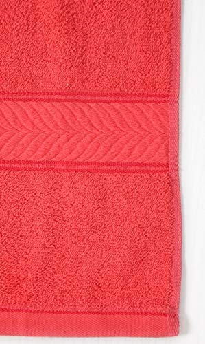 DIVINE OVERSEAS 100% Cotton/Soft/Highly Absorbent - Pack of 1 Elegance Medium Size Bath Towel, Soft Coral