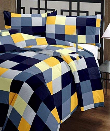 SUNJES Checksbox Prints Polycotton Reversible Dohar/AC Blanket (Double Bed,Multi-Color)