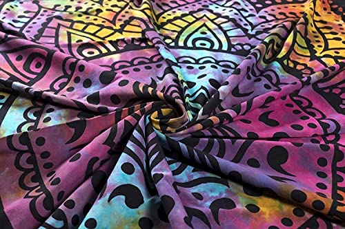 NOKHWAL Tapestry Wall Hanging Bedsheet Mandala Tapestry Handmade Printed Design Cotton Wall Hanging Tapestry Wall Hanging Wall Décor Poster (B)