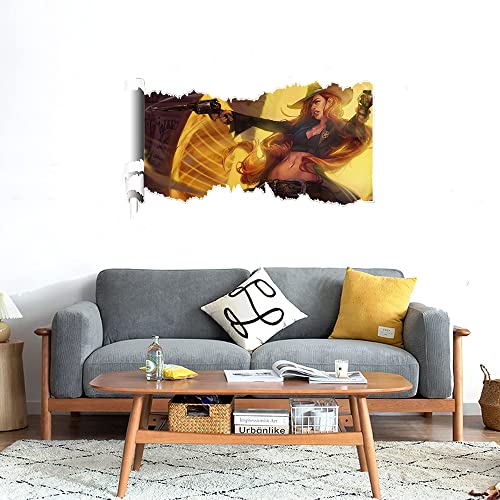 GADGETS WRAP Printed Wall Decal Sticker Scratched Paper Style Wall Decal (90cm x 50cm) - Miss Fortune