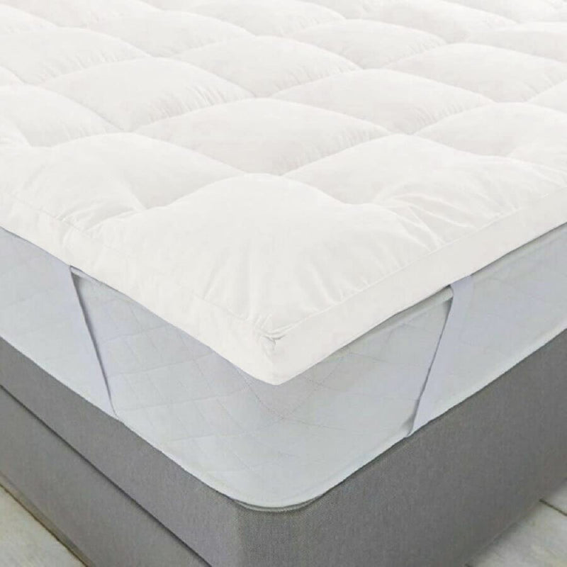 Jaipur Linen 1200GSM Hollow Fibre Mattress Padding/Topper White for Single Bed-36 Inch X 75 Inch