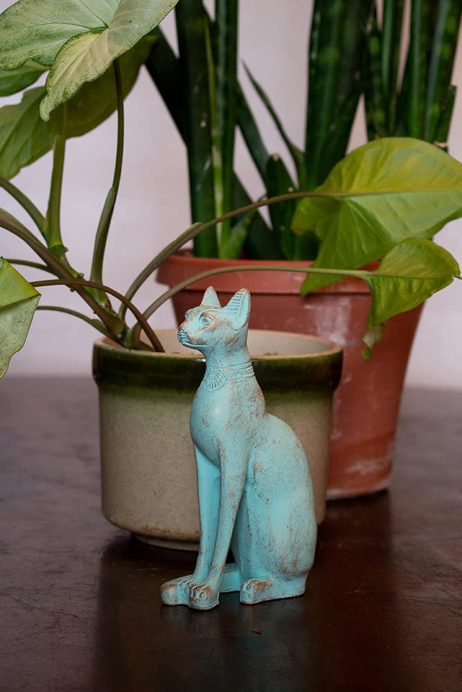 Discoveries Egyptian Imports Patina Bastet Cat Statue - Made in Egypt - 5" Tall