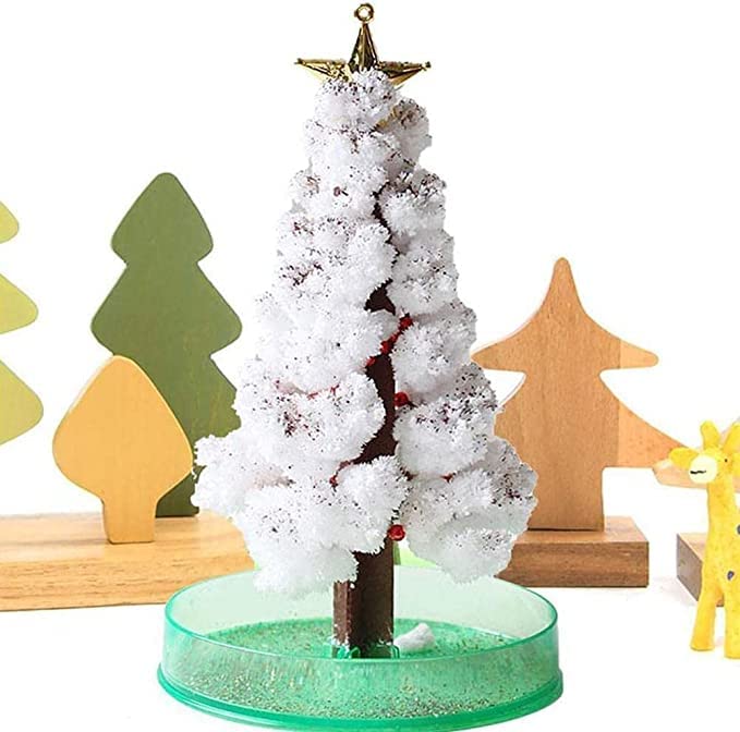 MOBCLIXS Magic Growing Christmas Tree, Magical Crystal Christmas Tree,Magic Growing Crystal Christmas Tree Kit Novelty for Kids DIY Ornaments/Wall Hanging Giftsand Party Toys Green