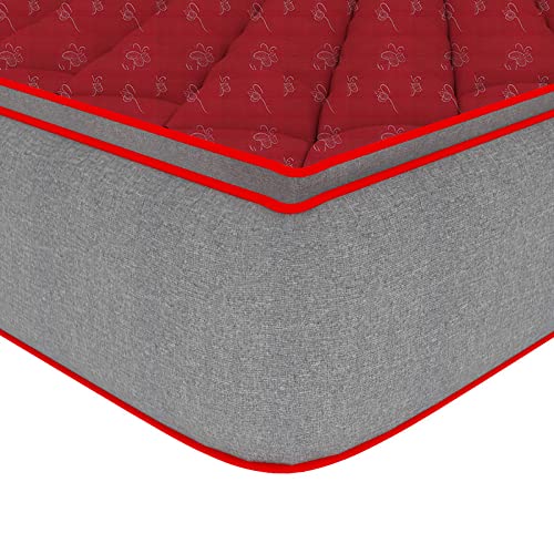 Coir FIT Euphoria Normal Top 8' Inch Double Size Bonell Spring Mattress (72X48X8, RED)