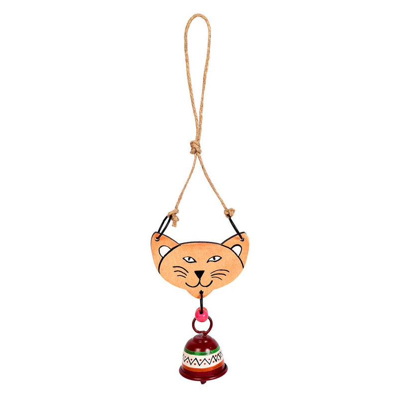 Aakriti Art Creations Handpainted Pink Panther Wind Chimes with Metal Bell for Outdoor Hanging and Home Decoration