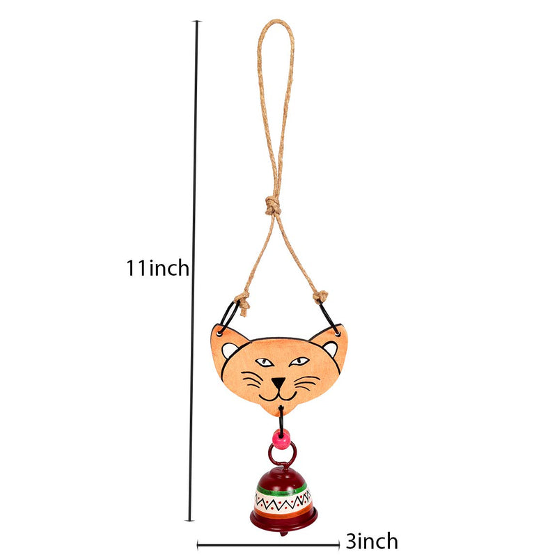 Aakriti Art Creations Handpainted Pink Panther Wind Chimes with Metal Bell for Outdoor Hanging and Home Decoration