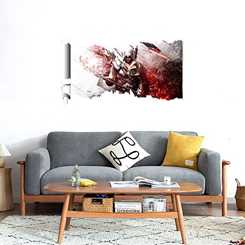 GADGETS WRAP Printed Wall Decal Sticker Scratched Paper Style Wall Decal (90cm x 50cm) - Assassin Sword