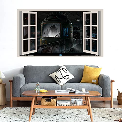 GADGETS WRAP Printed Wall Decal Sticker Fake Window Style Decal (90cm x 50cm) - Scary lab